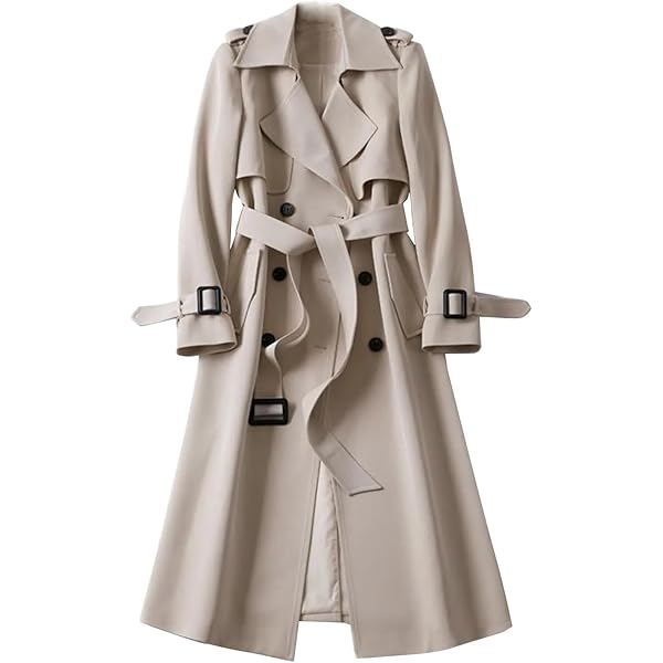 ✨未使用品✨【Her lip to】Belted Trench Jacket M Amazon.com: Women's Double Breasted Long Trench Coat Belted